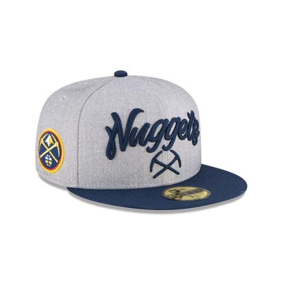 Grey Denver Nuggets Hat - New Era NBA NBA Draft 59FIFTY Fitted Caps USA7530986